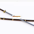 Traditional Swords With Wooden Handles Golden Accents Crossed Sharp Metal Blades