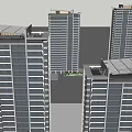 Modern High Rise Residential Buildings by Lake with Trees and Small Boat Reflections