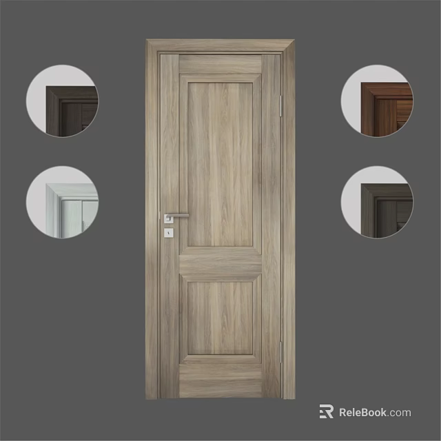 Classic Wooden Swing Door With Various Color Options And Modern Design 3d model 