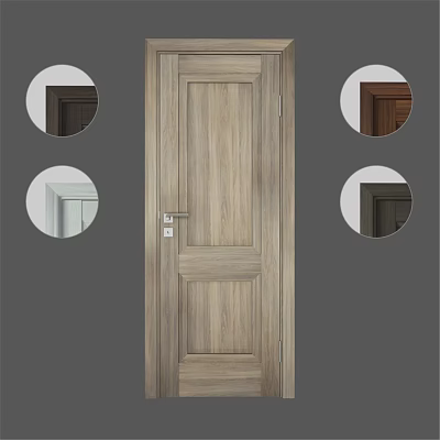 Classic Wooden Swing Door With Various Color Options And Modern Design 3d model