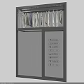 Laundry Shop Glass Door With Hanging White Shirts And Chinese Signs