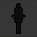 Futuristic Sci-Fi Gun With Black Body Yellow Accents Ergonomic Grip And Detailed Structure
