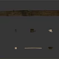 Wooden Structural Components Featuring Posts Railings And Connected Parts