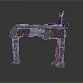 Industrial Mechanical Equipment With Metal Structure And Rusted Pipes Support Frames And Heavy Duty Components