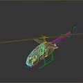 Space Aerospace Helicopter 3D Model With Silver Body Rotor And Reflective Surface