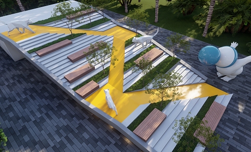 Modern Step Landscape 3d model