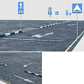 Parking Lot With Multiple Spaces Arrow Directions And Organized Ground Markings