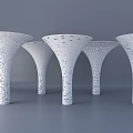 Modern Special-Shaped Hollow Cylinder Hollow Concrete Column Sci-Tech Decorative Column Gradient Perforated Column Gradient Hollow Column Decorative Column Interior Column 3d model