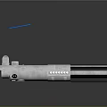 Modern 3D Weapon Model With White Body Black Stripes And Glowing Elements