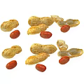 Fresh Peanuts In Shell And Kernels Scattered On White Background
