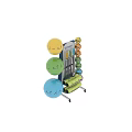 Colorful Smart Sports Equipment Rack With Various Fitness Balls And Yoga Mats