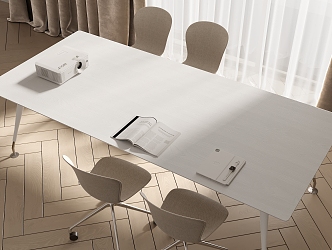 Conference table and chair combination 3d model