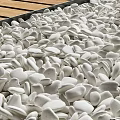 Natural Smooth Rockery Stones For Garden Landscaping With Irregular Shapes And White Pebbles