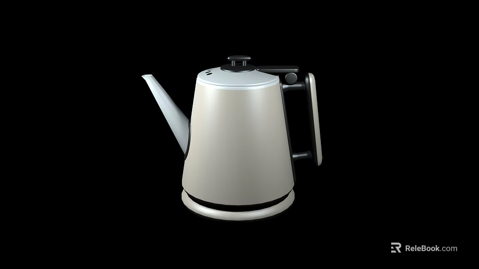 Stylish Sleek White Electric Kettle With Modern Design For Home Use 3d model 