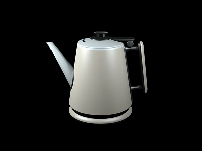 Stylish Sleek White Electric Kettle With Modern Design For Home Use 3d model