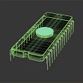 Black Integrated Circuit Chip With Circular Transparent Window And Metal Pins On Reflective Surface