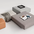 Modern sofa stool low stool pier combination 3d model
