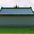 Traditional Chinese Ancient Architecture With Red Pillars Green Roof Carved Eaves And Stone Incense Burner