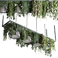 Modern Bar Chair Combination Home Bar Plant Bar Stool Green Plant Bar Ceiling Chandelier Plant Ceiling Chandelier 3d model