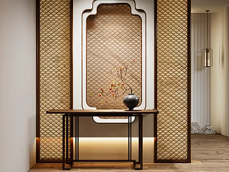 New Chinese Style Song Style Entrance Decorative Entrance 3d model