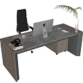 Office Desk Study Desk Combination Tea Table Tea Table Side Cabinet 3d model