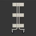 White Three Tier Rolling Storage Cart With Wheels For Multipurpose Storage Organization 3d model