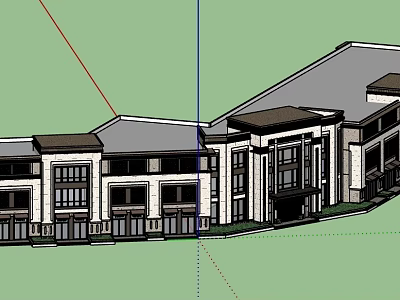 Modern Multi Story Building Exterior Design With Windows And Roof Features 3d model