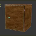 Wooden Square Storage Box With Small Metal Lock And Natural Grain