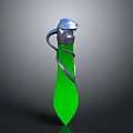 Mythical Weapon With Green Blade Silver Hilt Dragon Head And Coiled Design