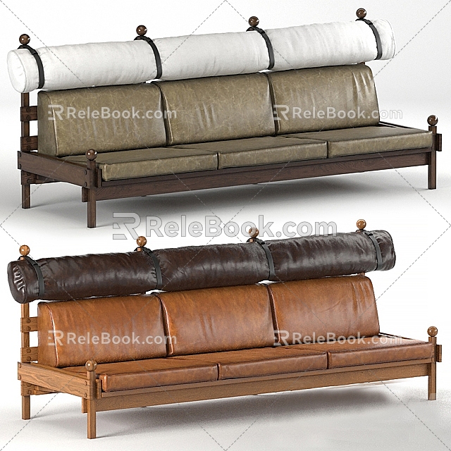 Modern Three-Seat Sofa 3d model