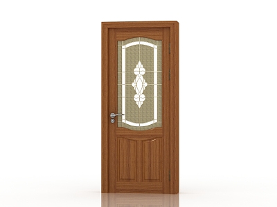 Jianou solid wood door interior door 3d model