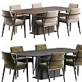 Modern Dining Table and Chair 3d model