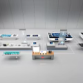 Modern Technology Exhibition Hall With Interactive Display Platforms Digital Screens And Devices