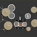 Professional Complete Drum Set With Multiple Drums Cymbals And Stands