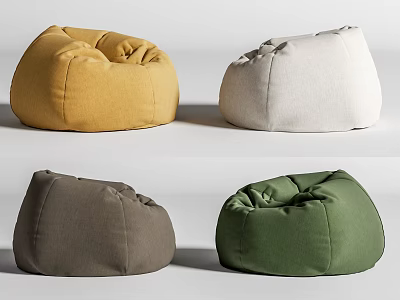 Comfortable Bean Bag Chairs With Various Colors Modern Design For Living Room 3d model