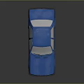 Blue Classic Four Door Sedan With Silver Wheels And Glossy Finish