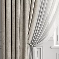 Elegant Layered Beige Curtains With Sheer White Panels For Window Decor