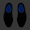 Black Polished Leather Formal Lace Up Shoes With Blue Inner Lining For Elegant Business Attire