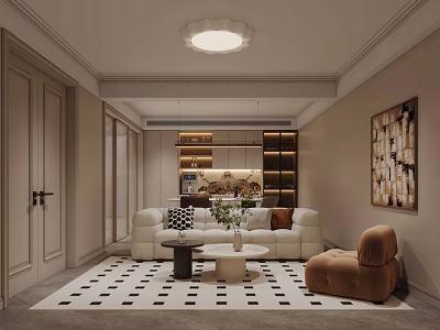 Elegant Modern Home Theater Interior With Leather Sofa Coffee Table And Sound System 3d model