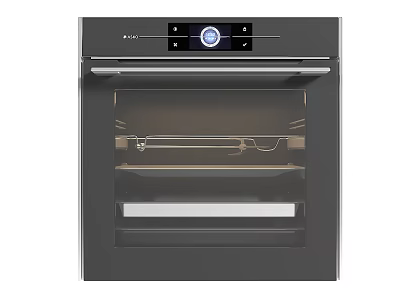 Modern Black Built in Kitchen Oven With Digital Control Panel And Glass Door 3d model