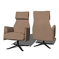 Beige High Back Office Chair With Armrests And Black Modern Base