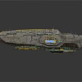 Futuristic Spacecraft Design For Cosmic Exploration With Metallic Hull Yellow Accents And Advanced Cockpit Windows
