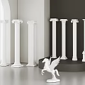 French Column Roman Column Cylindrical Stigma Gypsum Component European Classical Roman Column 3d model