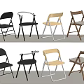Modern Dining Chairs With Various Folding Designs Metal Frames And Beige Black Colors