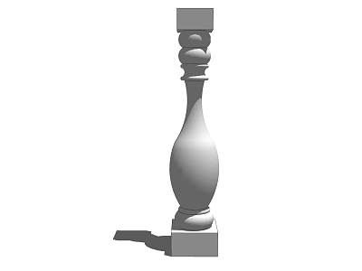 Decorative Stone Baluster With Square Base Rounded Body And Ornamental Details 3d model