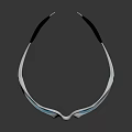 White Frame Sunglasses With Blue Mirrored Lenses And Black Temple Tips
