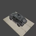 Military Style Armored Off Road Vehicle With Camouflage Paint And Roof Mounted Machine Gun