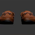 Brown Leather Moccasin Shoes with Tassel Detail and Stitched Upper Design for Men