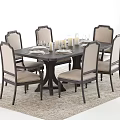 Elegant Modern Dining Table Set With Upholstered Chairs Table Settings Candles Wine Glasses And Plates