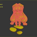 Cute Fantasy Creature Character With Pink Long Hair Goggles Wing Decorations On Green Stones